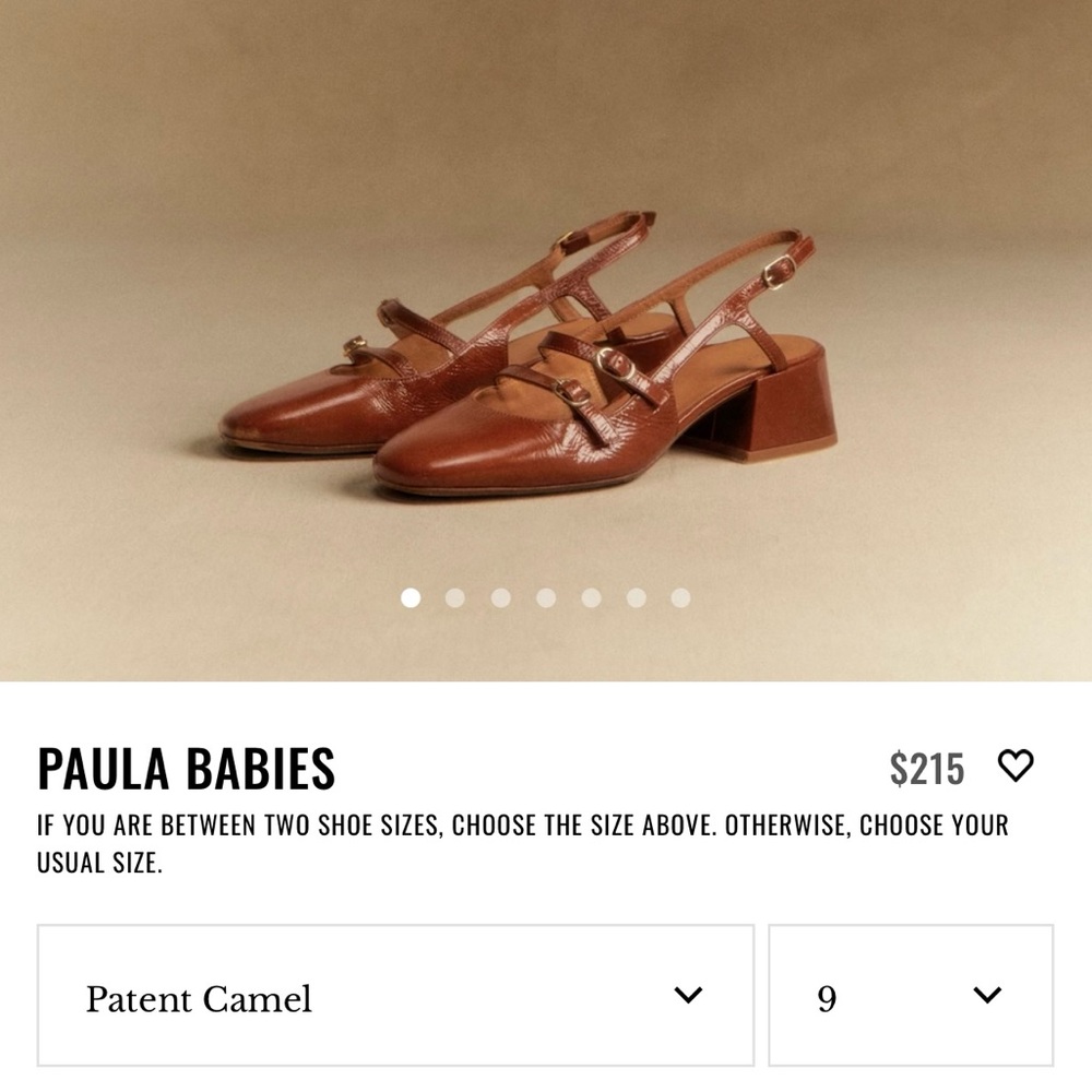 Sezane Paula Babies Polished Camel - Size 9